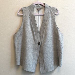 JJill grey sweatshirt material vest, size XL.
